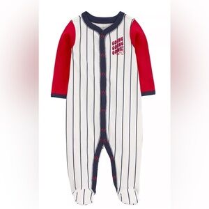 Baby Boy Carter's Baseball Snap-Up Cotton Sleep & Play Sz 9 Months